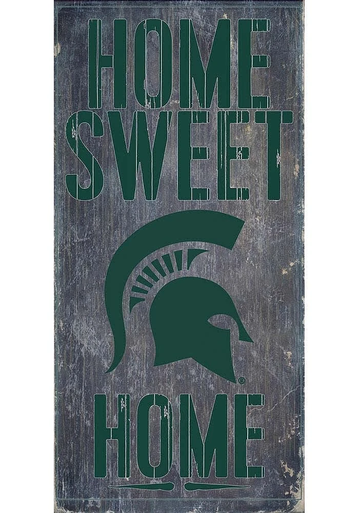 Michigan State Spartans Home Sweet Home Sign - Green