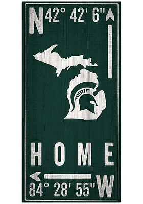 Michigan State Spartans Coordinate Sign - Green