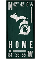 Michigan State Spartans Coordinate Sign - Green