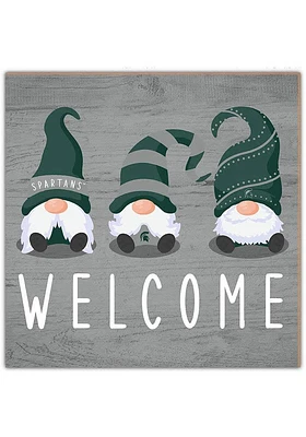 Michigan State Spartans Welcome Gnomes Sign - Green