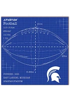 Michigan State Spartans Ball Blueprint Sign - Green