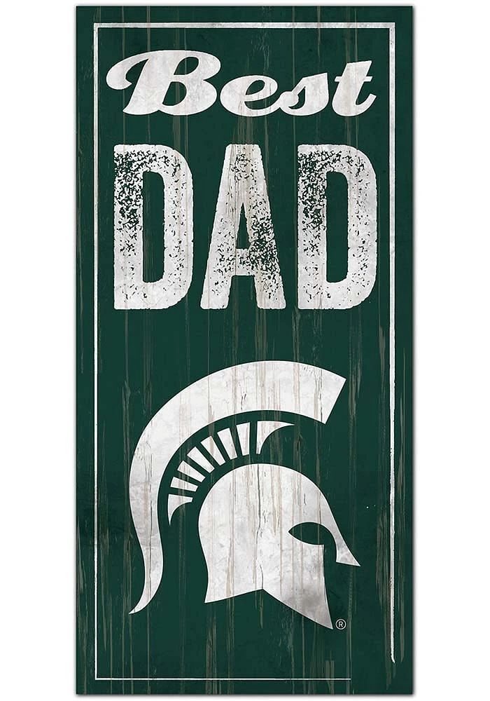 Michigan State Spartans Best Dad Sign - Green
