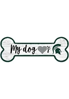 Michigan State Spartans Dog Bone 6x12 Sign - Green