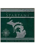Michigan State Spartans Coordinates Sign - Green