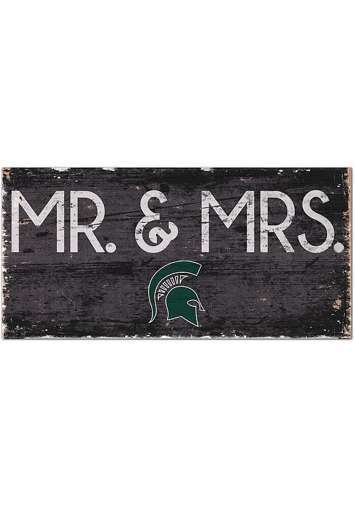 Michigan State Spartans Mr and Mrs Sign - Green