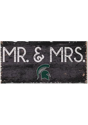 Michigan State Spartans Mr and Mrs Sign - Green