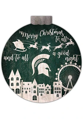 Michigan State Spartans Christmas Village Sign - Green