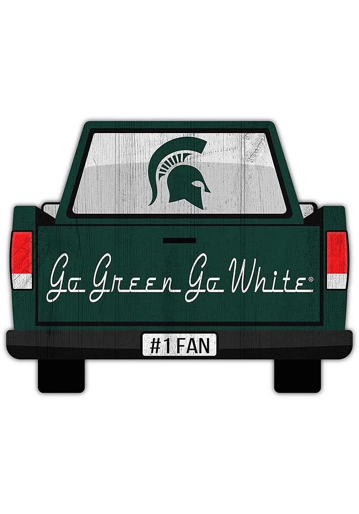 Michigan State Spartans Truck Back Cutout Sign - Green