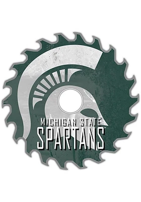 Michigan State Spartans Rust Circular Saw Sign - Green