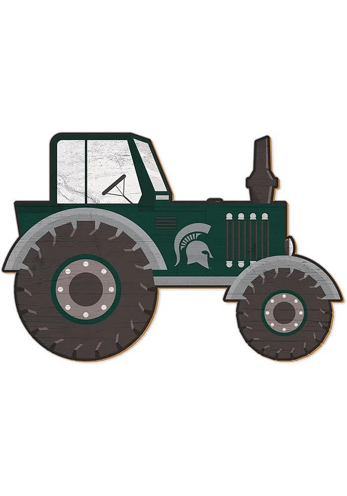 Michigan State Spartans Tractor Cutout Sign - Green