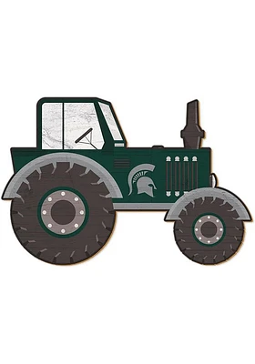 Michigan State Spartans Tractor Cutout Sign - Green