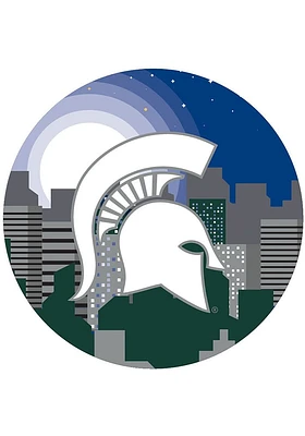 Michigan State Spartans Landscape Circle Sign - Green