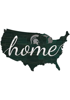 Michigan State Spartans USA Shape Cutout Sign - Green