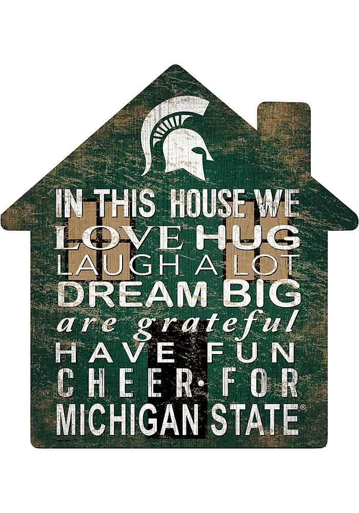 Michigan State Spartans 12 inch House Sign - Green