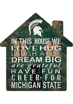 Michigan State Spartans 12 inch House Sign - Green