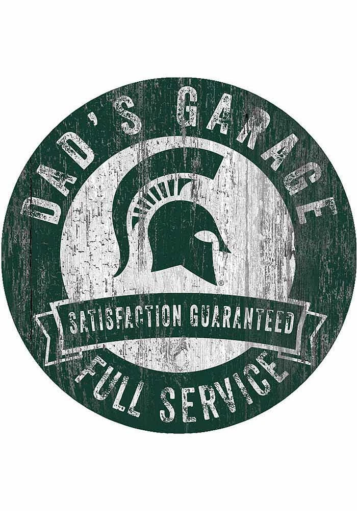 Michigan State Spartans Dads Garage Sign - Green
