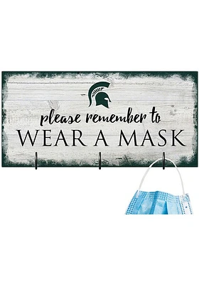 Michigan State Spartans Please Wear Your Mask Sign - Green
