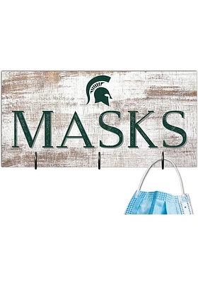 Michigan State Spartans Mask Holder Sign - Green