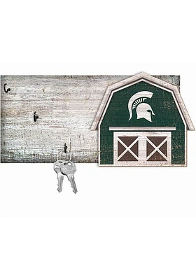 Michigan State Spartans Team Barn Key Holder Sign - Green