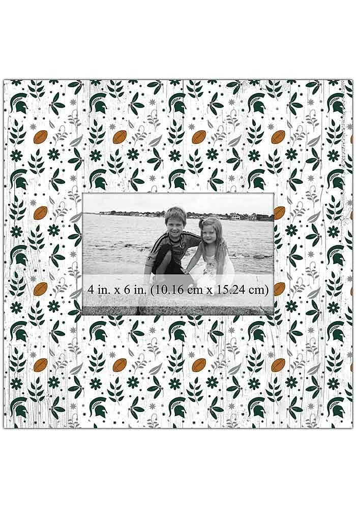 Michigan State Spartans Floral Pattern Picture Frame - Green