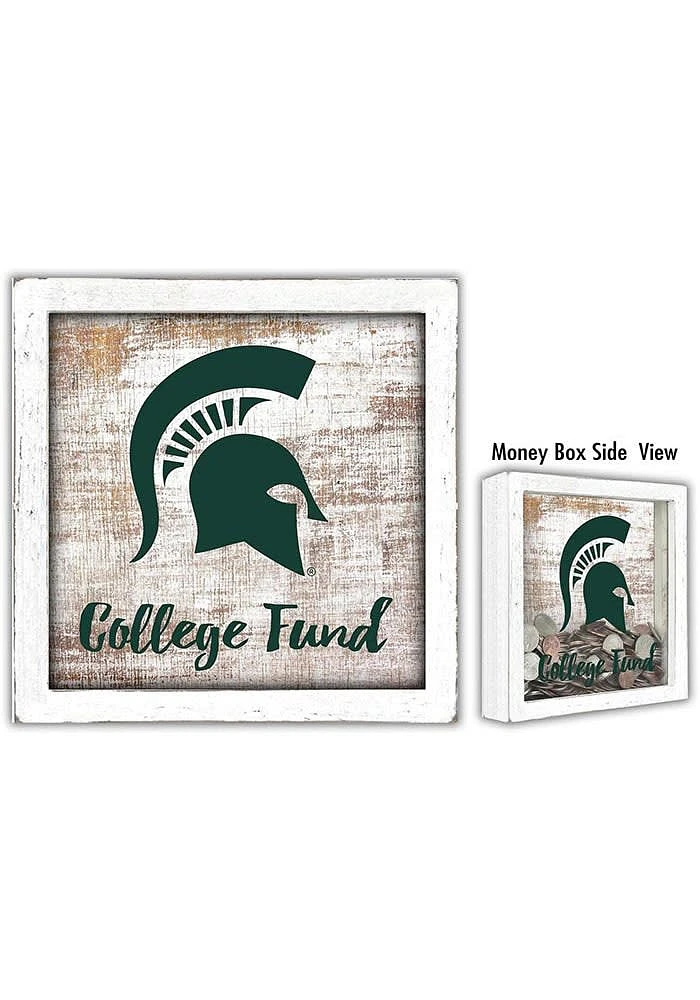 Michigan State Spartans College Fund Box Sign - Green