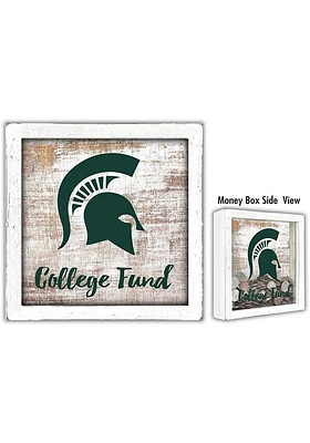Michigan State Spartans College Fund Box Sign - Green