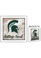 Michigan State Spartans College Fund Box Sign - Green