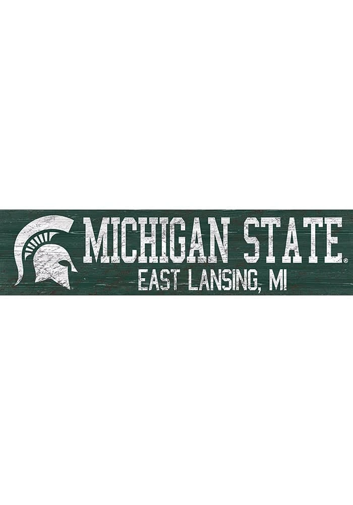 Michigan State Spartans 6x24 Sign - Green