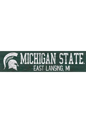 Michigan State Spartans 6x24 Sign - Green