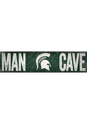 Michigan State Spartans Man Cave 6x24 Sign - Green