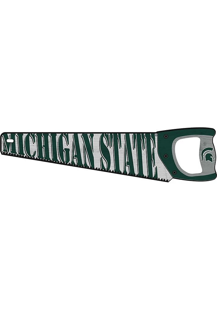 Michigan State Spartans Wood Handsaw Sign - Green