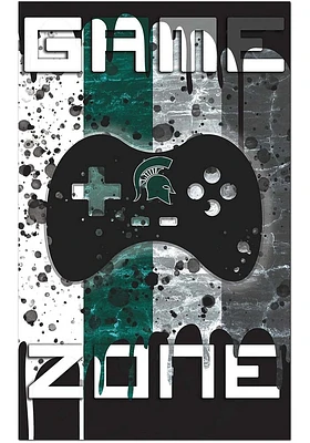 Michigan State Spartans Grunge Game Zone Sign - Green