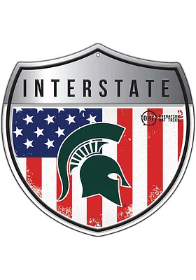 Michigan State Spartans 24in Americana Interstate Sign - Green
