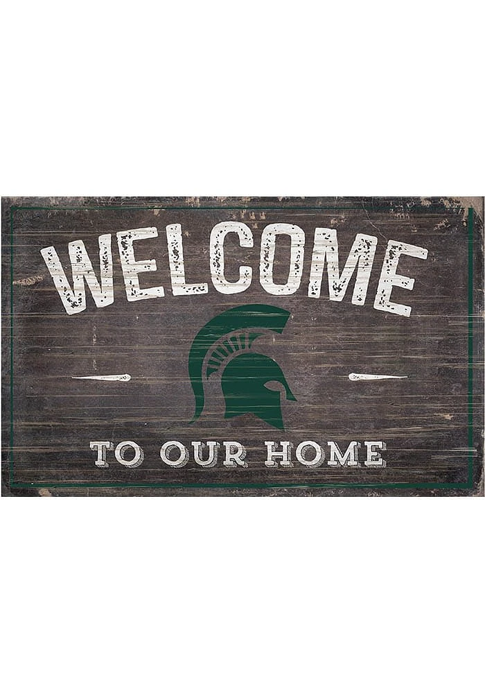 Michigan State Spartans Welcome to our Home Sign - Green