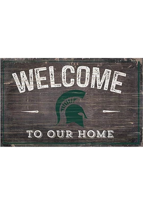 Michigan State Spartans Welcome to our Home Sign - Green