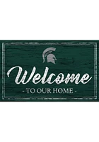 Michigan State Spartans Team Welcome 11x19 Sign - Green