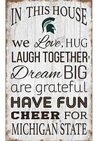Michigan State Spartans In This House 11x19 Sign - Green