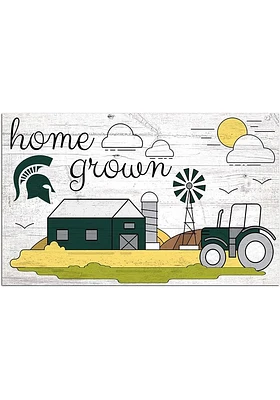 Michigan State Spartans Home Grown Sign - Green