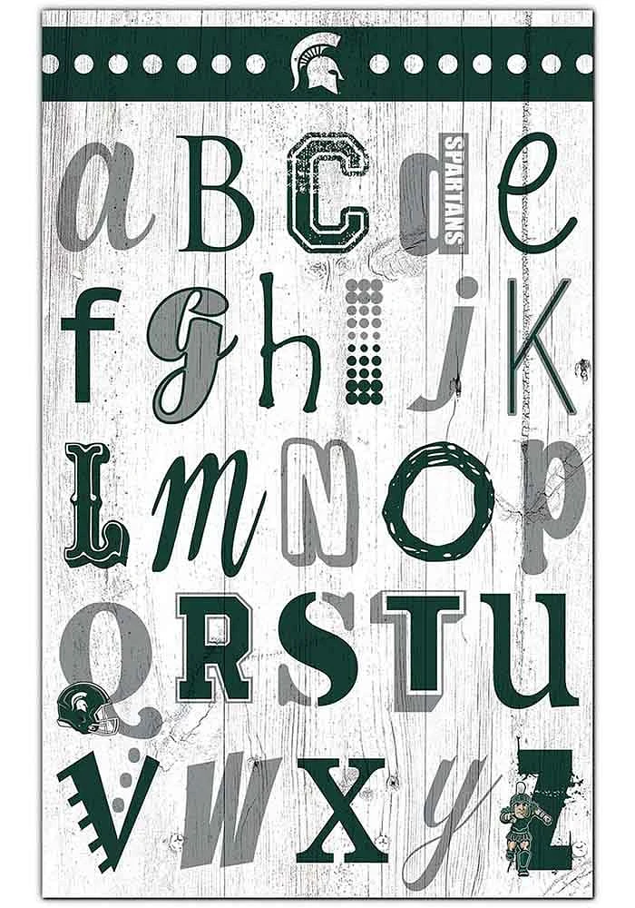 Michigan State Spartans Alphabet Sign - Green
