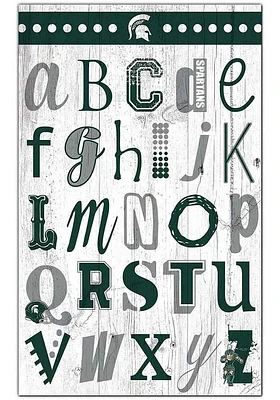 Michigan State Spartans Alphabet Sign - Green