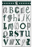 Michigan State Spartans Alphabet Sign - Green