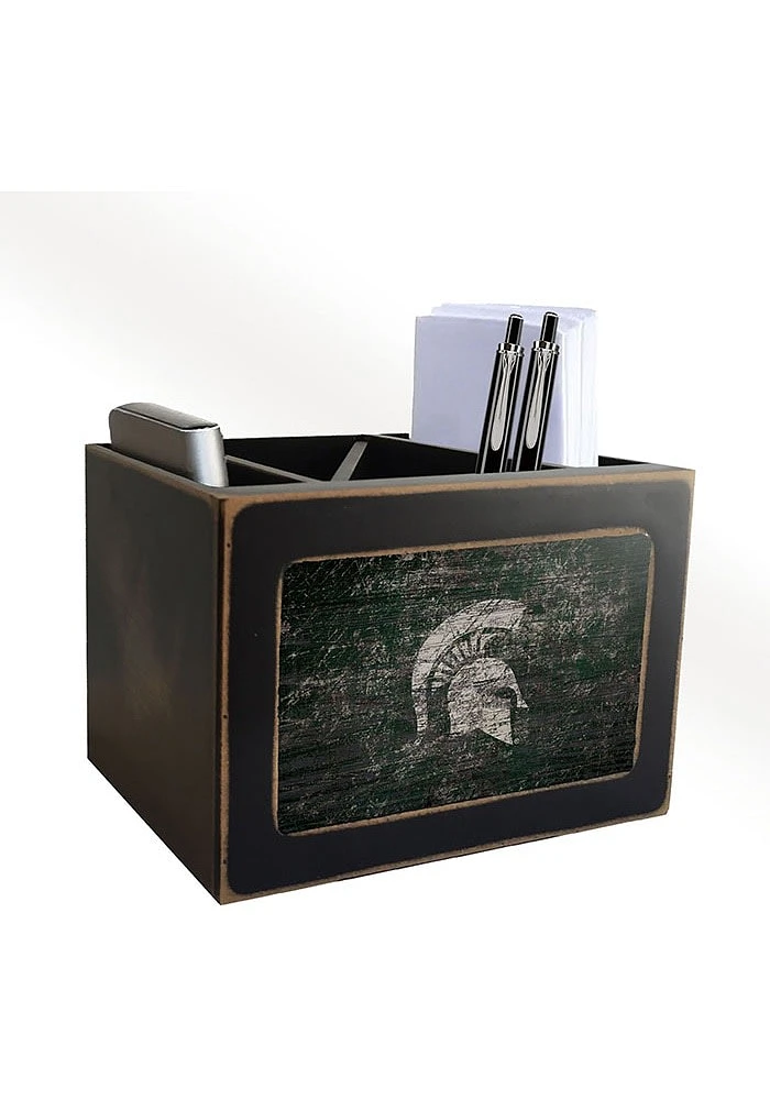 Michigan State Spartans Distressed Desktop Organizer Desk Accessory