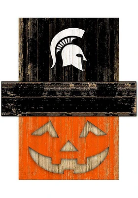 Michigan State Spartans Pumpkin Head Sign - Green
