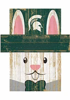 Michigan State Spartans Easter Bunny Head Sign - Green