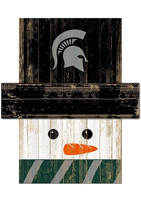Michigan State Spartans Snowman Head Sign - Green