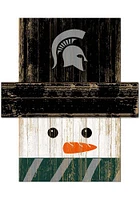 Michigan State Spartans Snowman Head Sign - Green