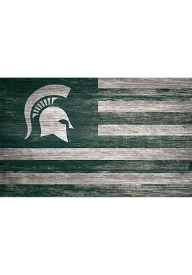 Michigan State Spartans Distressed Flag Picture Frame - Green