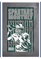 Michigan State Spartans 11x19 Framed Monthly Sign - Green