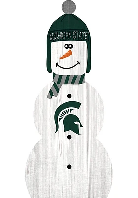 Michigan State Spartans Snowman Leaner Sign - Green