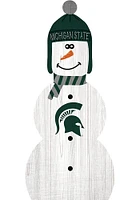 Michigan State Spartans Snowman Leaner Sign - Green